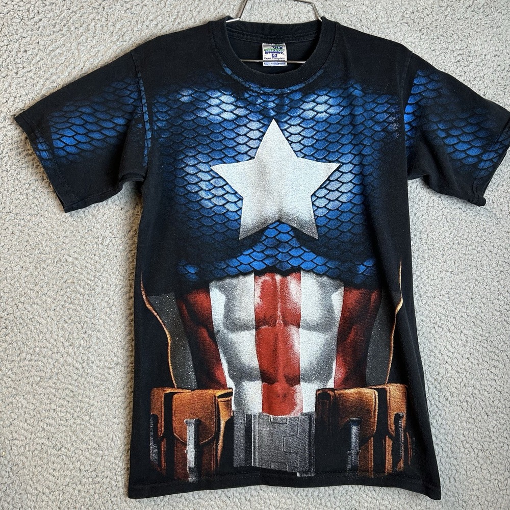 Vintage Marvel's Captain America Juniors One Size THESSH Tag Double Sided